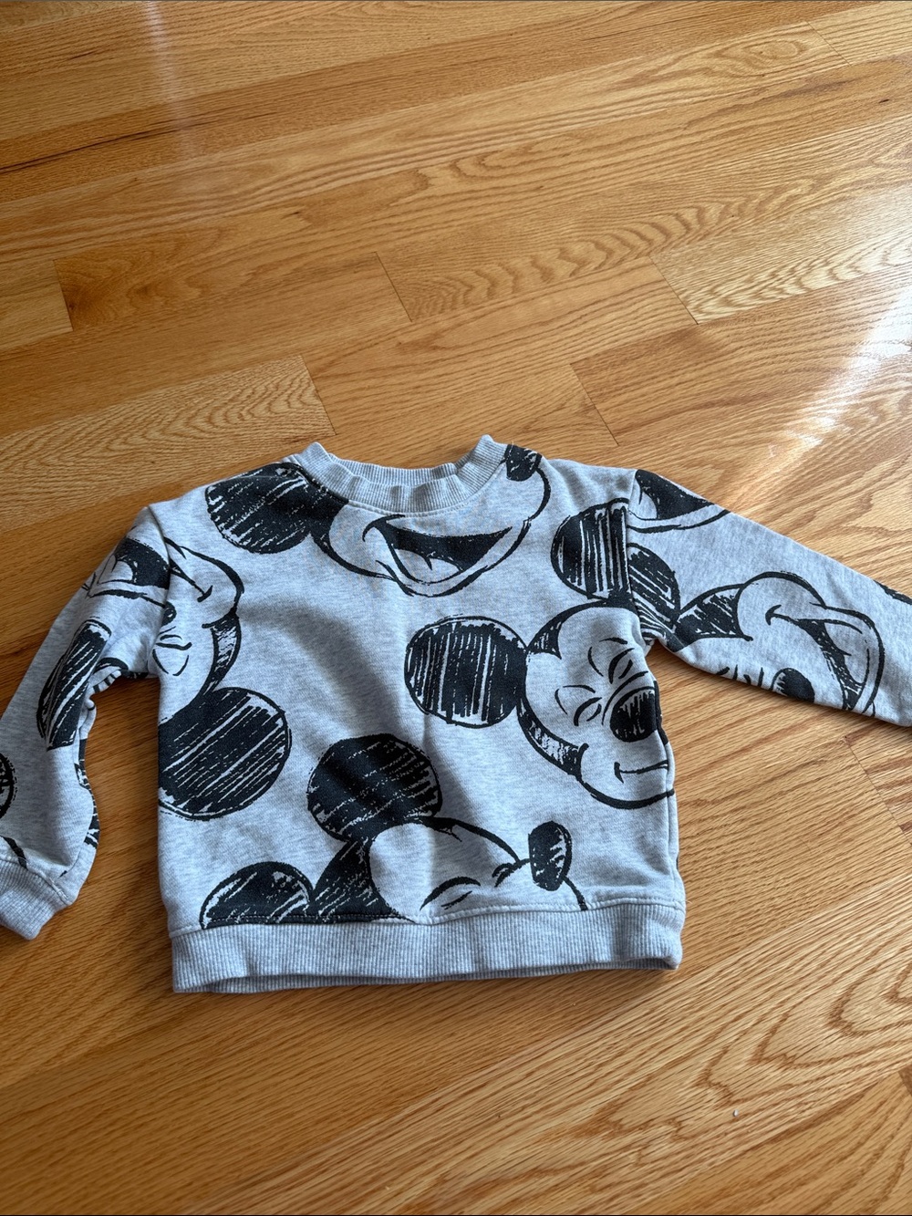 H&M Light Gray Mickey Sketch Print Sweatshirt